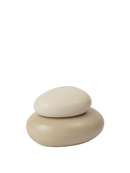 Dóza Pebble, stredná – piesková/krémová