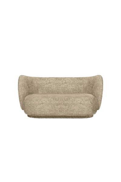 Pohovka Rico Poppy Velvet, 2-miestna – krémová/čierna