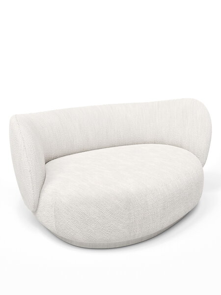 Kreslo Rico Curve Left Bouclé – off-white