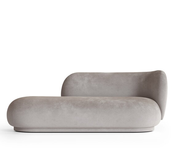 Leňoška Rico Divan Right Faded Velvet Concrete – sivá
