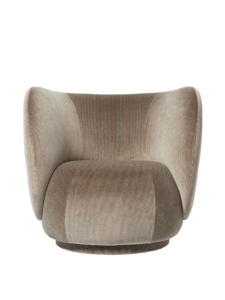 Kreslo Rico, Devoré Velvet Flint Grey – sivé