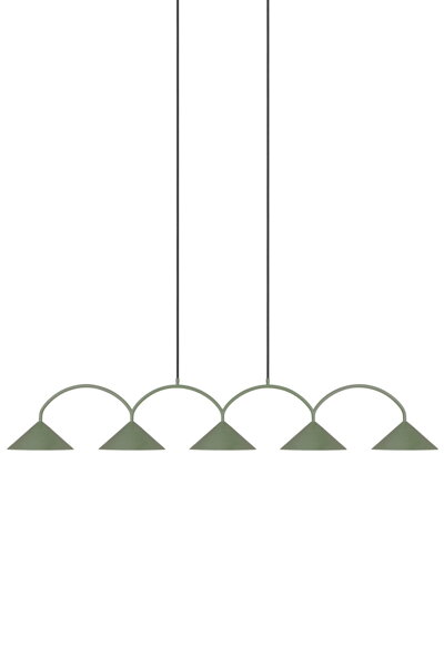 Závesná lampa Curve 5 Moss green – zelená