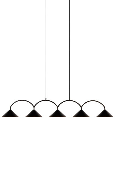 Závesná lampa Curve 5 Black – čierna