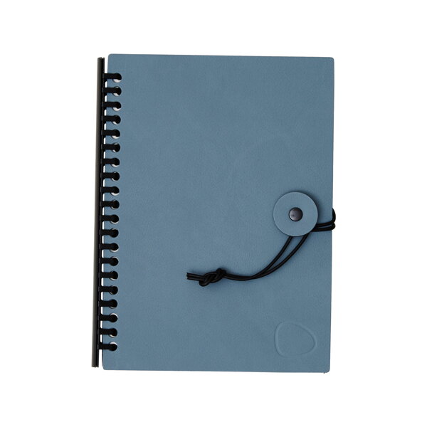 Dizajnový zápisník Button A5 – modrý/svetlosivý