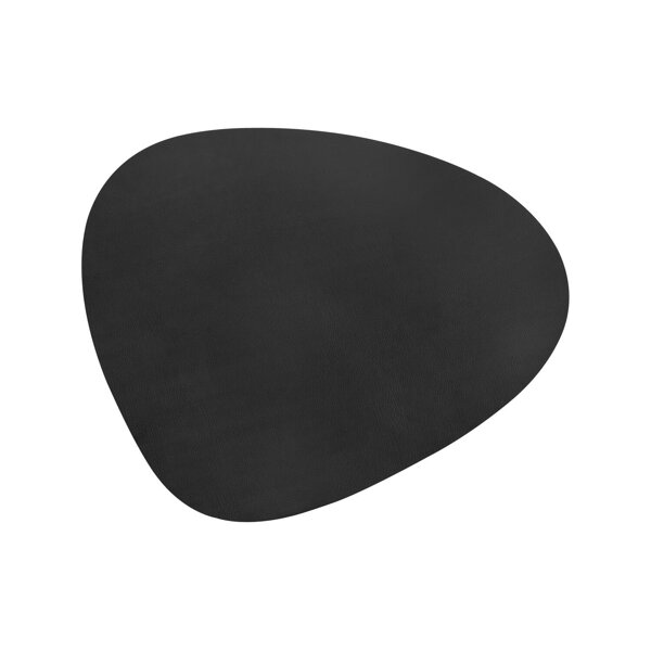 Kožený koberec Curve – čierny