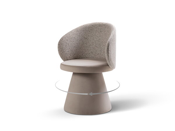 Otočná jedálenská stolička Inez – béžová