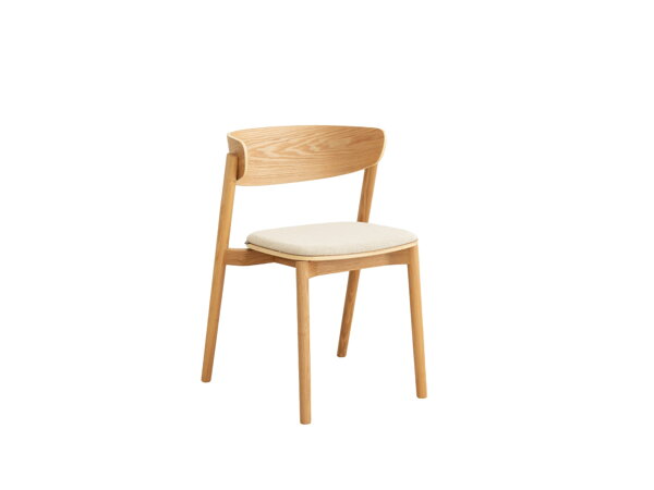 Jedálenská stolička Mares – béžová/prírodný jaseň