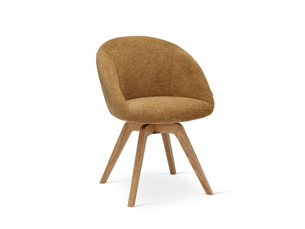 Otočná jedálenská stolička Ona – horčicová/prírodný dub