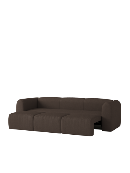 Flom Chocolate Brown Boucle ágyazható kanapé, 3 személyes – sötétbarna