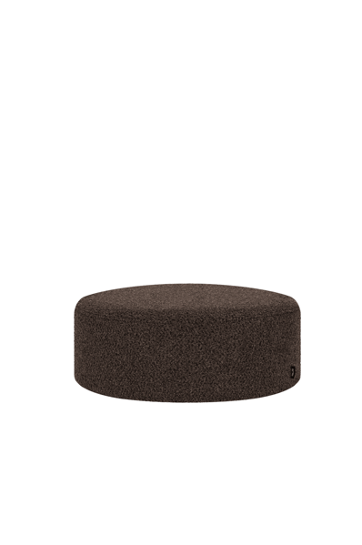 Puf Folk Chocolate Brown Bouclé, široký – tmavohnedý