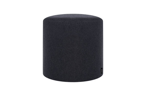 Puf Folk Black Tie Wool, vysoký – čierny
