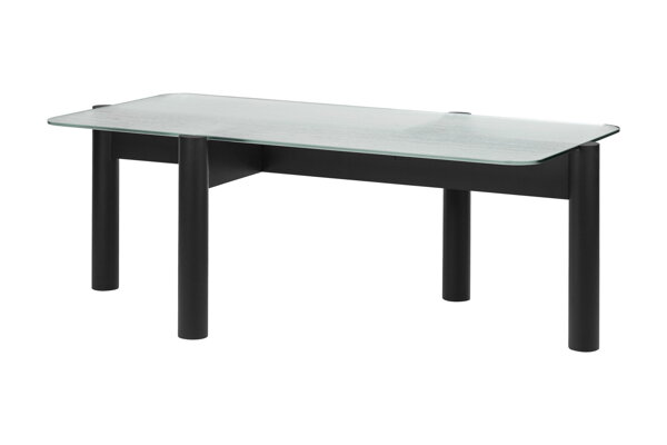 Konferenčný stolík Kob Vulcano Black, čierny – sklo/buk