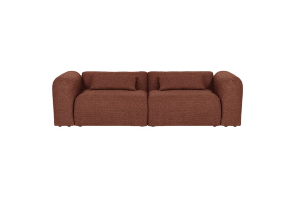 Modulárna pohovka Yaro Brick Red Boucle, 3-miestna – tehlová