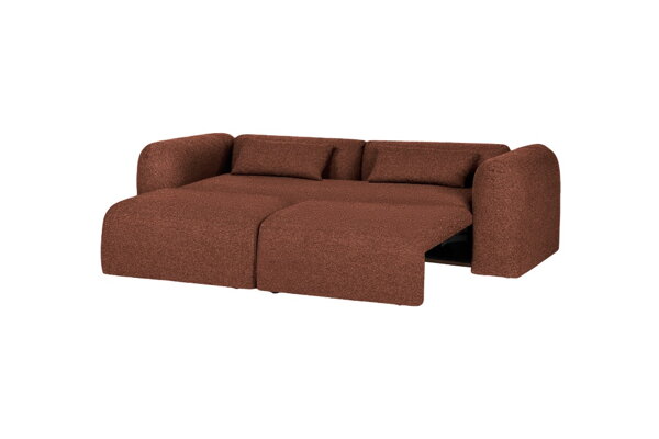 Rozkladacia pohovka Yaro Brick Red Boucle, 3-miestna – tehlová