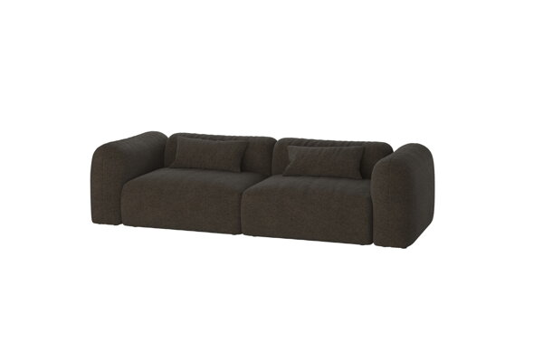 Modulárna pohovka Yaro Chocolate Brown Boucle, 3-miestna – tmavohnedá