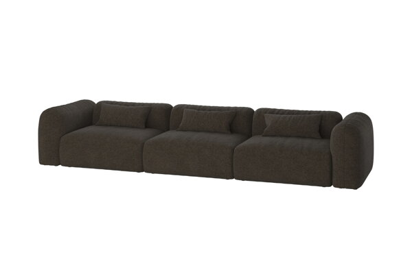 Modulárna pohovka Yaro Chocolate Brown Boucle, 4-miestna – tmavohnedá