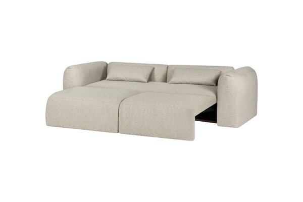 Rozkladacia pohovka Yaro Desert Beige Boucle, 3-miestna – béžová