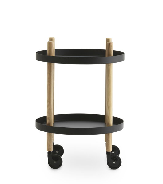 Príručný stolík Block Table Ø 45 cm – čierny/jaseň