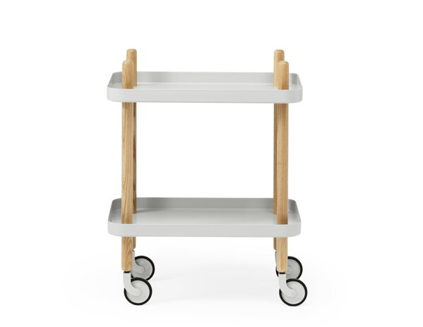 Príručný stolík Block Table – svetlosivý/jaseň