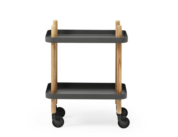 Príručný stolík Block Table – tmavosivý/jaseň