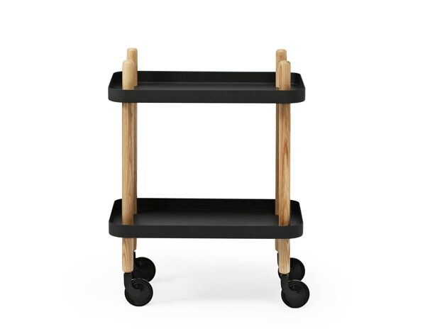Príručný stolík Block Table – čierny/jaseň
