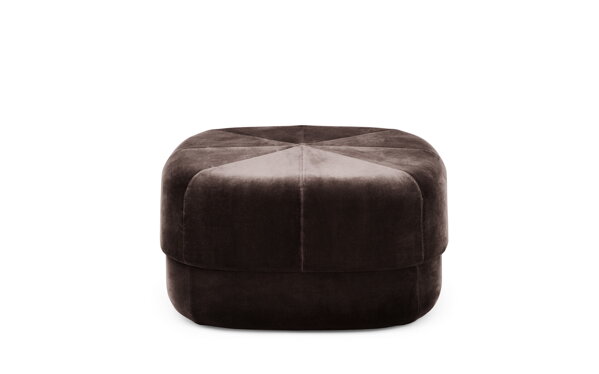 Puf Circus Velour Coffee, veľký – tmavohnedý