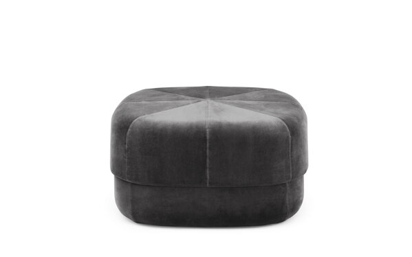 Puf Circus Velour Grey, veľký – sivý