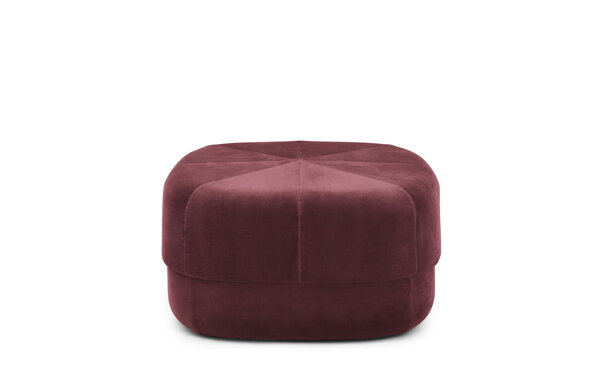 Puf Circus Velour Dark Red, veľký – tmavočervený