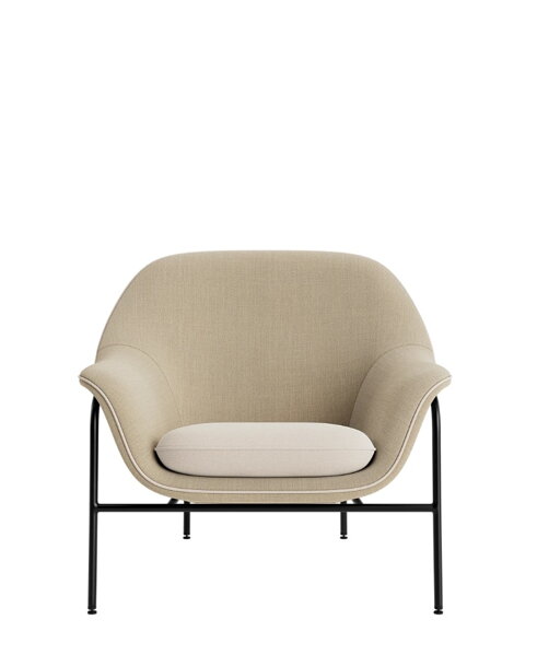 Kreslo Drape Lounge Chair Low Black Steel – béžové/čierna oceľ