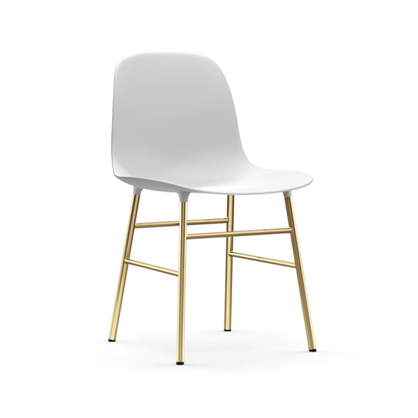 Stolička Form Chair – biela/mosadzná