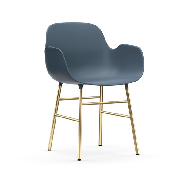 Stolička Form Armchair – modrá/mosadzná