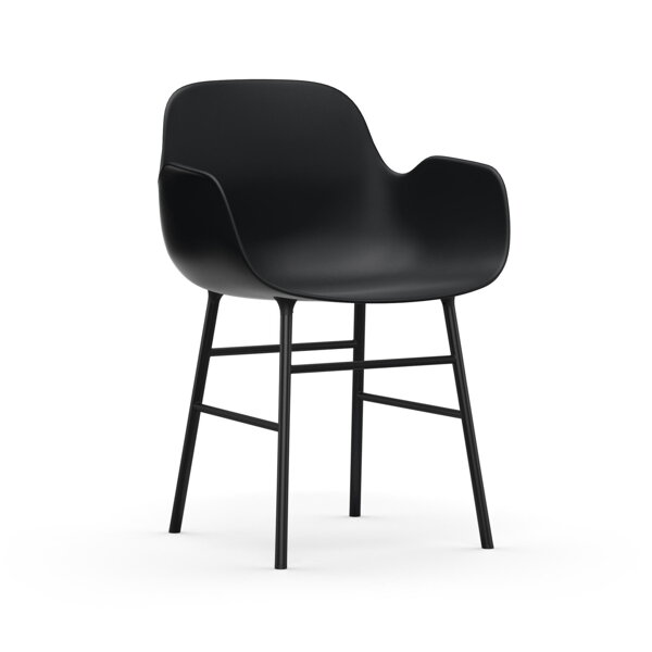 Stolička Form Armchair – čierna/čierna oceľ