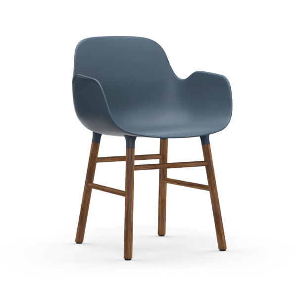 Stolička Form Armchair – modrá/orech
