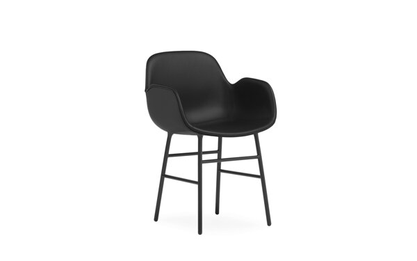 Stolička Form Armchair Ultra Leather – čierna/čierna oceľ