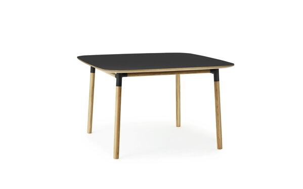 Stôl Form, štvorcový, 120x120 cm – čierny/dub