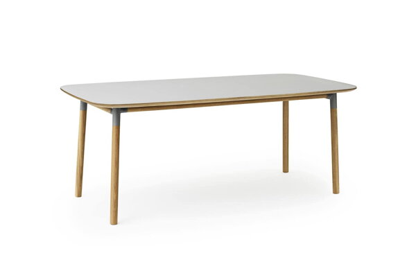 Stôl Form, obdĺžnikový, 95x200 cm – sivý/dub