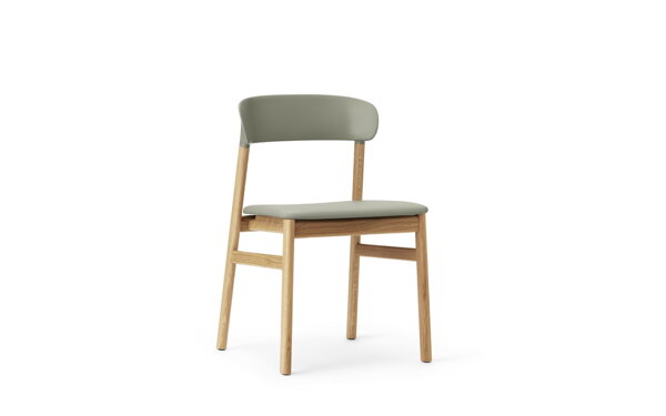 Stolička Herit Chair Spectrum Leather – pastelová zelená/dub