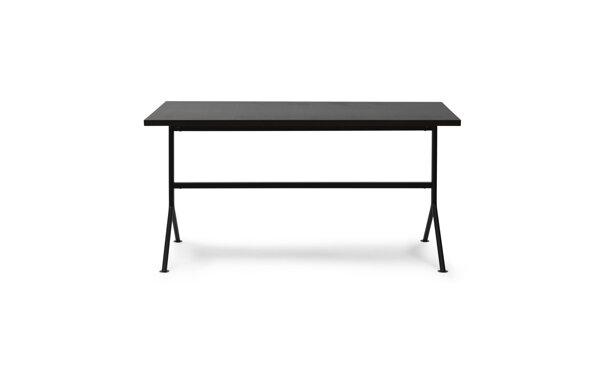 Písací stôl Kip Desk – tmavohnedá/čierna oceľ