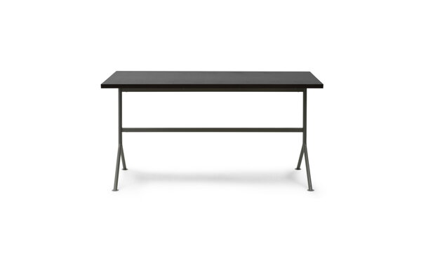 Písací stôl Kip Desk – tmavohnedá/sivá oceľ
