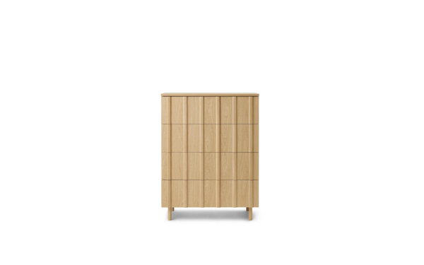 Komoda Rib w.4  Drawers – prírodná/dub