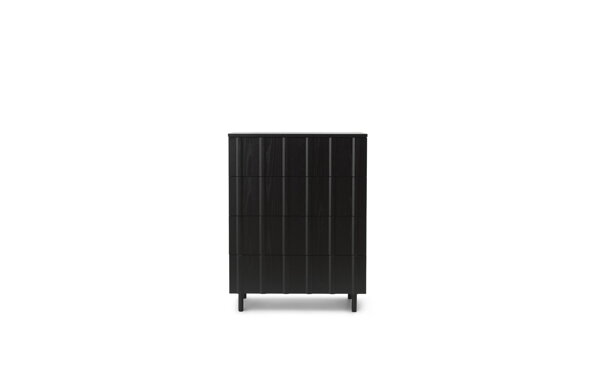 Komoda Rib w.4  Drawers – čierna/dub