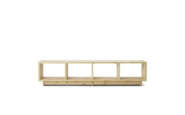 Knižnica Plank Bookcase, nízka – prírodná/borovica