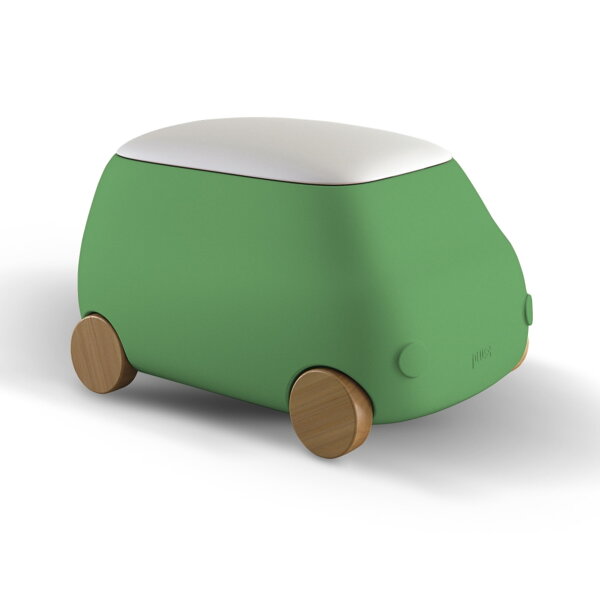 Detský úložný box Plust Van – drevené kolieska