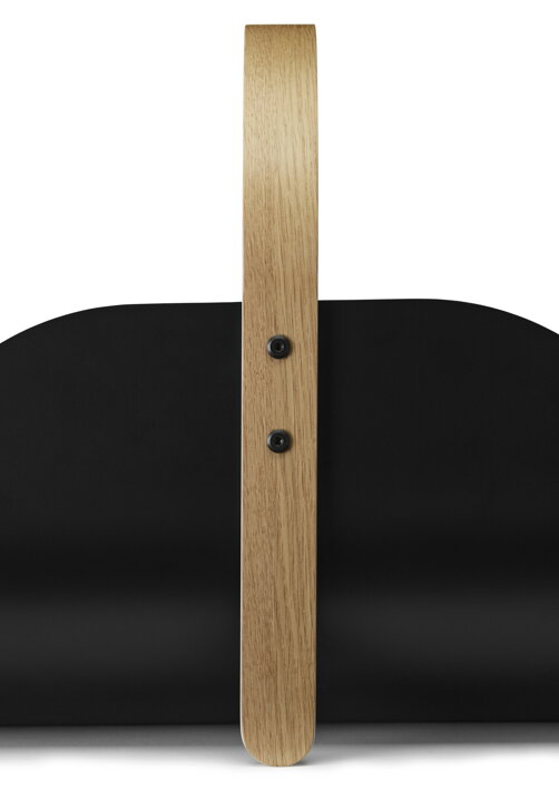Elegantný dubový košík na drevo v dizajne písmena U