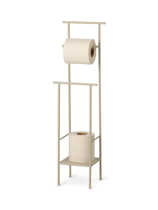 Samostatne stojaci kovový držiak na toaletný papier s úložným priestorom v kašmírovej farbe