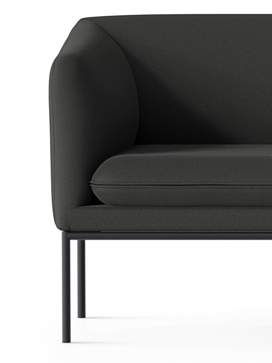 Luxusná tmavosivá pohovka s minimalistickým dizajnom