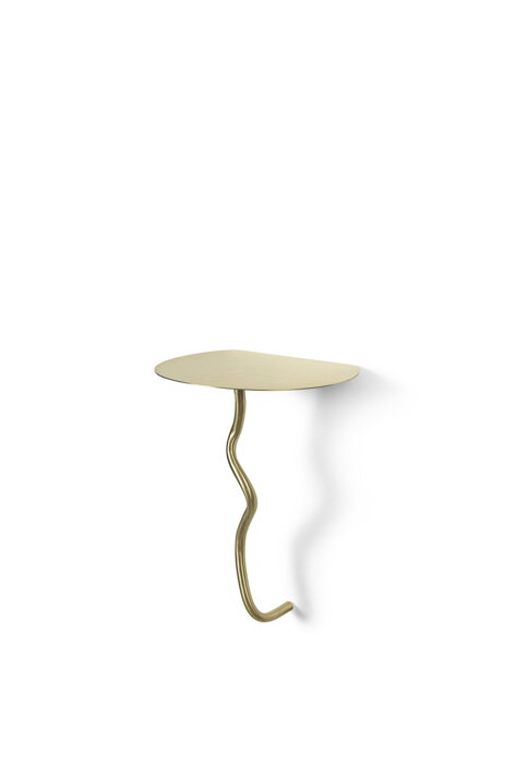 Minimalistický nástenný stolík z mosadze