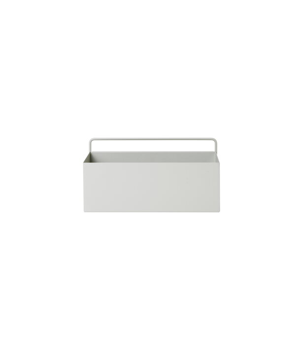 Viacúčelová sivá kovová nádoba v tvare obdĺžnika na zavesenie na stenu