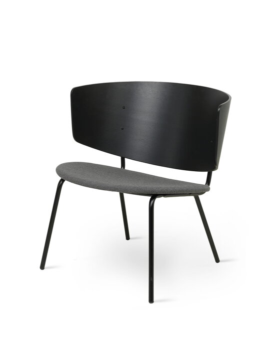 Dizajnová čierna čalúnená stolička