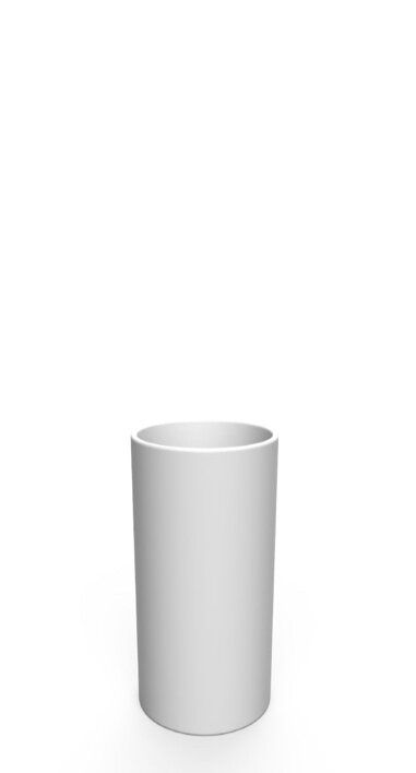 Vysoký dizajnový plastový kvetináč do exteriéru v bielej farbe
